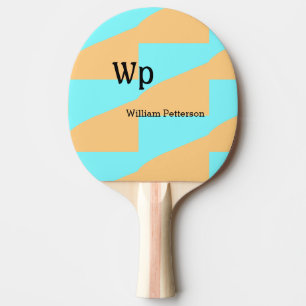 Pala De Ping Pong Título de letra monograma agregar nombre verde azu