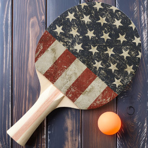 Pala De Ping Pong Todas las estrellas y rayas vintage americanas 