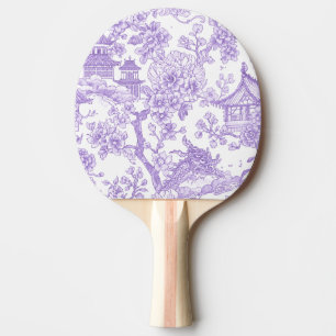 Pala De Ping Pong Toile de chinoiserie púrpura Dragón Flor de Cerezo