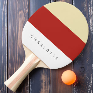 Pala De Ping Pong Tomate Moderno de Tres Tonos con Nombre