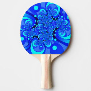 Pala De Ping Pong Tonos de azul arte fractal abstracto moderno