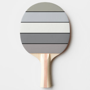 Pala De Ping Pong Tonos Gris Con Bandas Negras Sobre Papel De Color 
