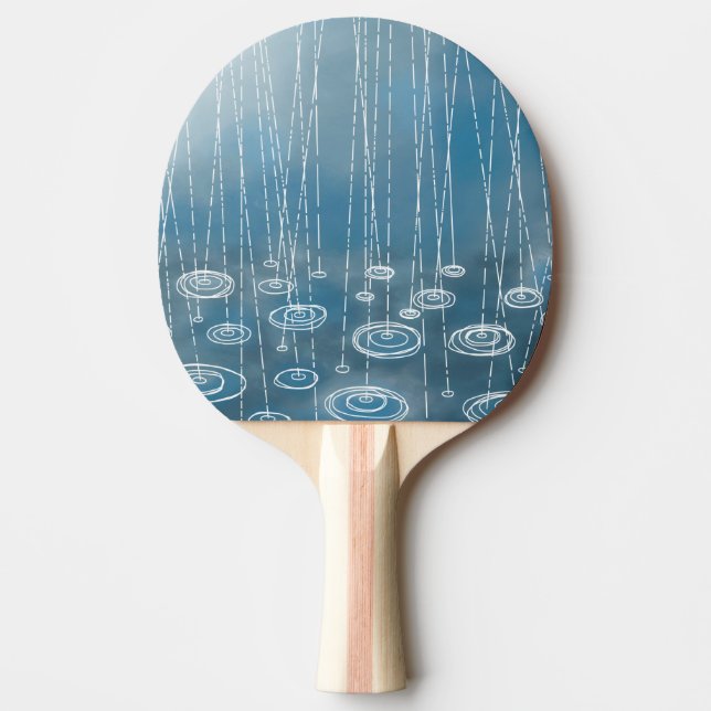 Pala De Ping Pong Tormenta de lluvia azul (Anverso)