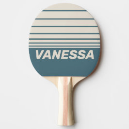 Pala De Ping Pong Tormenta Retro Tres Franjas Horizontales con Nombr