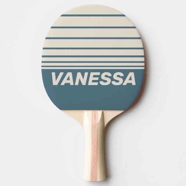 Pala De Ping Pong Tormenta Retro Tres Franjas Horizontales con Nombr (Anverso)
