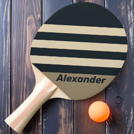 Pala De Ping Pong Tormentas Retro Rayas del Desierto con Nombre