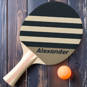 Pala De Ping Pong Tormentas Retro Rayas del Desierto con Nombre