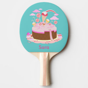 Pala De Ping Pong Torta de dulce y chocolate para la fiesta de cumpl