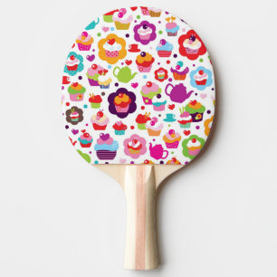 Pala De Ping Pong Torta de la taza y pote lindos del té