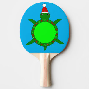 Pala De Ping Pong Tortuga de Navidades cortos con caparazón de flore