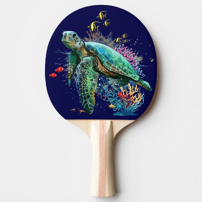 Pala De Ping Pong Tortuga marina bajo el agua Estilo (Anverso)