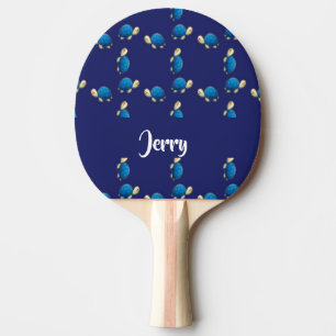 Pala De Ping Pong tortugas azules