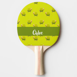 Pala De Ping Pong Tortugas verdes de nombre personalizado
