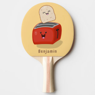 Pala De Ping Pong Tostada de kawaii y personalizado de tostadora roj