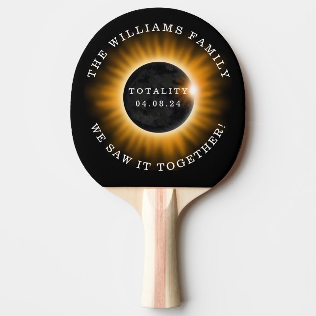 Pala De Ping Pong Totalidad de eclipse solar personalizada (Anverso)