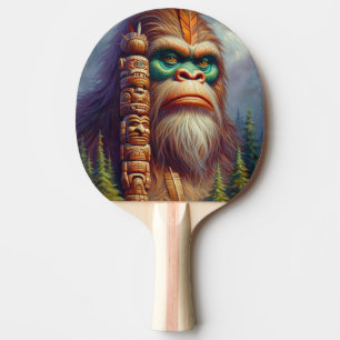 Pala De Ping Pong Tótem nativo americano de pie grande