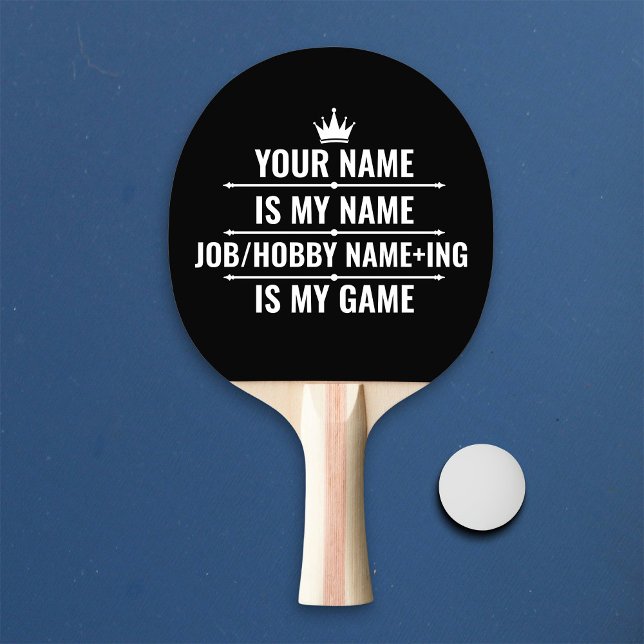 Pala De Ping Pong Trabajo divertido personalizado y nombre de aficio (Subido por el creador)