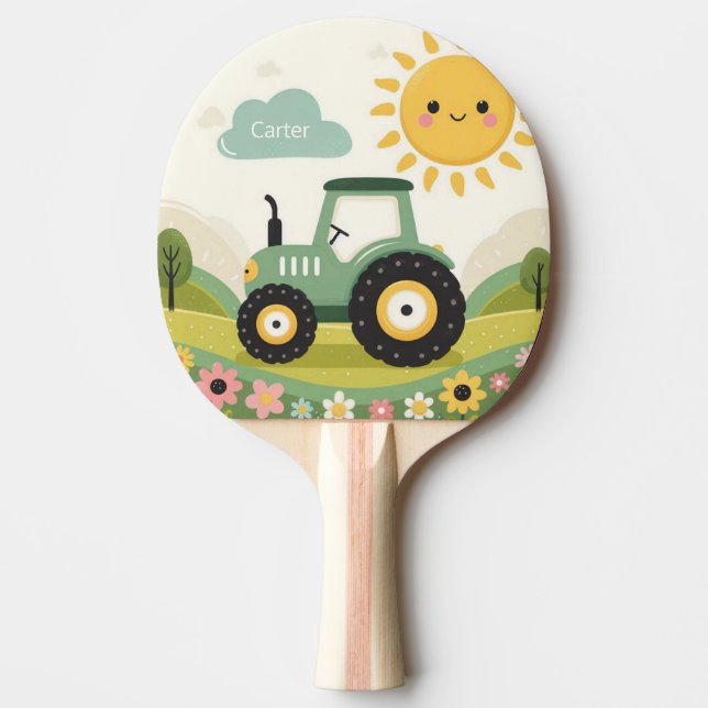 Pala De Ping Pong Tractor/granja personalizado (Anverso)