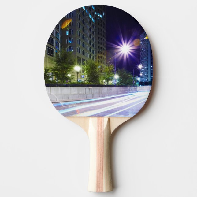 Pala De Ping Pong Tráfico borroso en la noche (Anverso)
