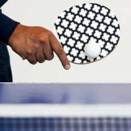 Pala De Ping Pong Trébol blanco y negro, Entramado, Quatrefoil