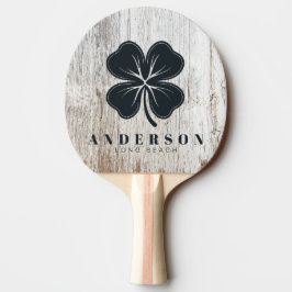 Pala De Ping Pong Trébol de Cuatro Hojas Blanqueado y Deteriorado po