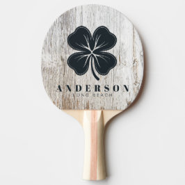 Pala De Ping Pong Trébol de Cuatro Hojas Blanqueado y Deteriorado po