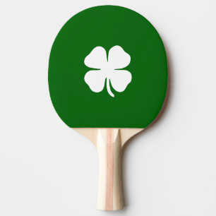 Pala De Ping Pong Trébol de Cuatro Hojas Verde Afortunado Irlandés