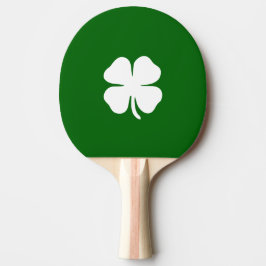 Pala De Ping Pong Trébol de Cuatro Hojas Verde Irlandés Afortunado