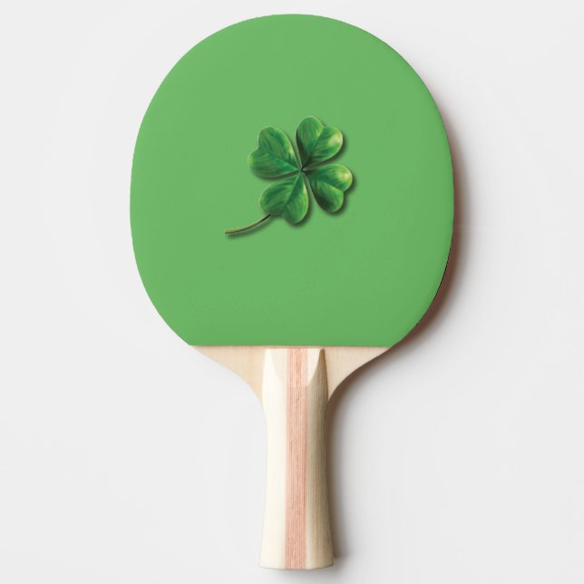 Pala De Ping Pong Trébol Irlandés Verde Moderno (Anverso)