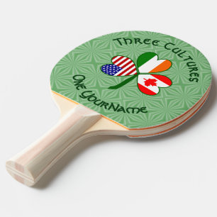 Pala De Ping Pong Trébol Personalizado Canadiense Irlandés Americano