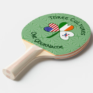 Pala De Ping Pong Trébol S. Corea Irlanda EE. UU. Banderas Personali
