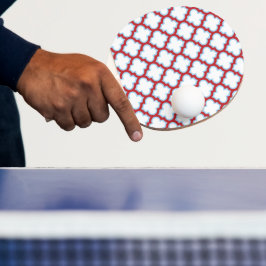 Pala De Ping Pong Trellis blanca y roja, Entramado, Quatrefoil