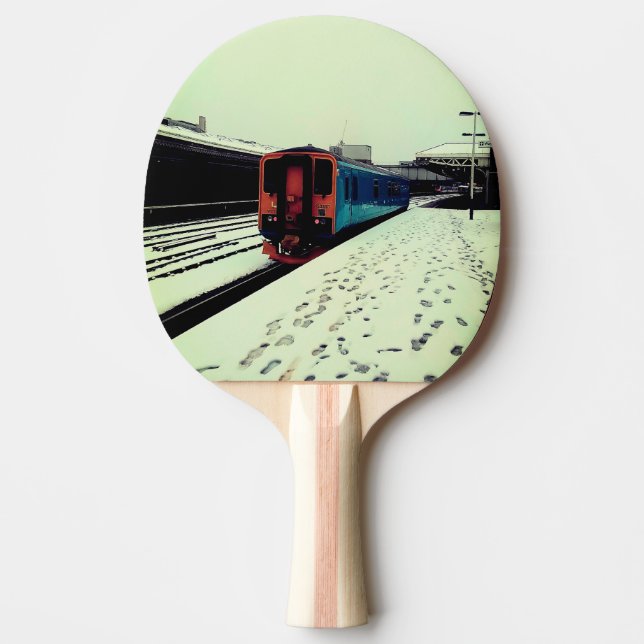 Pala De Ping Pong Tren amarillo y turquesa (Anverso)