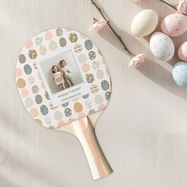 Pala De Ping Pong Trendy Pastel Easter Photo Paddle | Personalized (Subido por el creador)