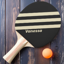 Pala De Ping Pong Tres Rayas Retro Carbón con Nombre