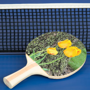 Pala De Ping Pong Tres tulipanes amarillos /