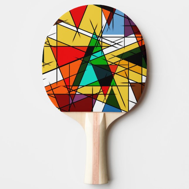 Pala De Ping Pong Triángulo moderno geométrico colorido (Anverso)