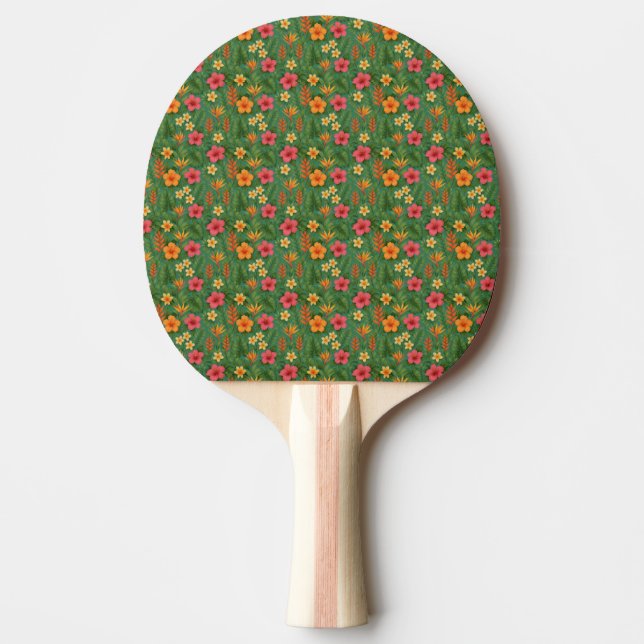 Pala De Ping Pong Tropical/Hawaii patterned floral (Anverso)