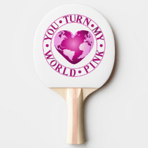 Pala De Ping Pong TÚ CONVERTIRÁS MI MUNDO ROSA Romántico Diseño del