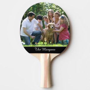 Pala De Ping Pong Tu foto y nombre, o mensaje, en letra blanca