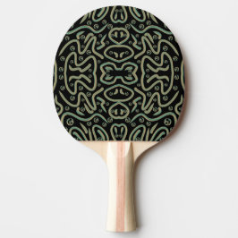 Pala De Ping Pong Tubos abstractos con brillo en colores verde y dor