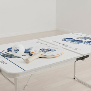 Pala De Ping Pong Tulipanes en el personalizable azul Delft