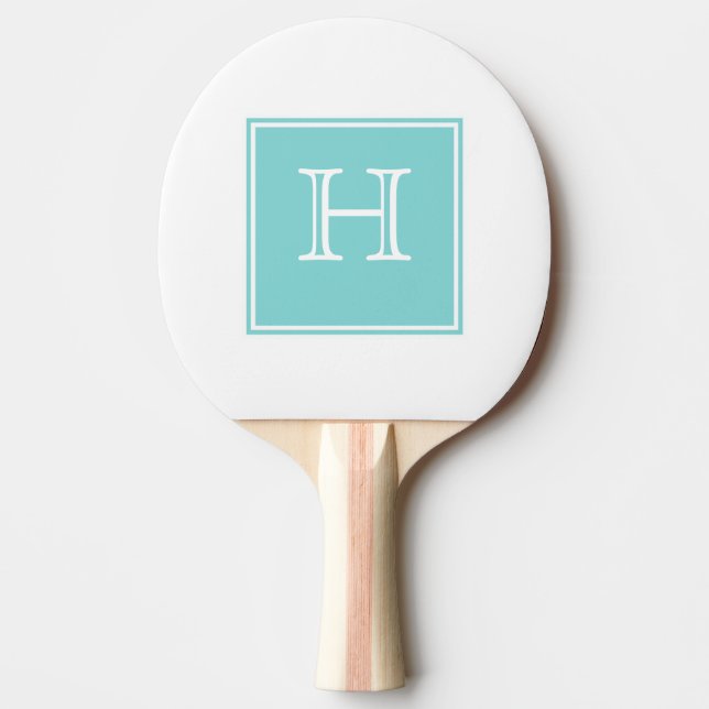 Pala De Ping Pong Turquoise Square Monogram Ping Pong Paddle (Anverso)