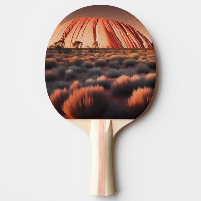 Pala De Ping Pong Uluru "Ayers Rock" Australia Petróleo pintura, (Anverso)
