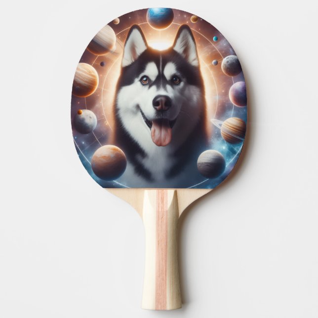 Pala De Ping Pong Um PET no espaço (Anverso)