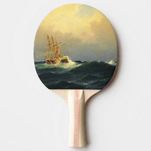Pala De Ping Pong Un barco de vapor en una tormenta en el Océano Atl