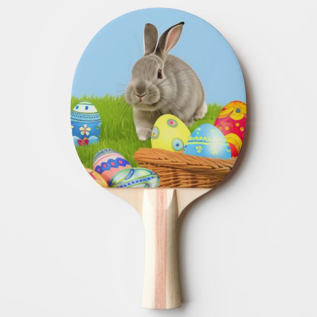 Pala De Ping Pong Un lindo conejo de Pascua para un ánimo positivo (Anverso)