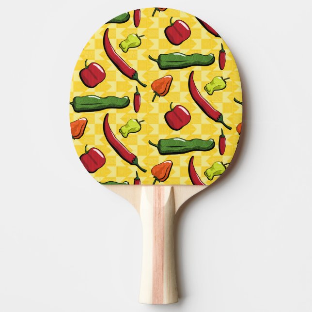 Pala De Ping Pong Un mundo de pimientos chilenos Ping Pong Paddle (Anverso)
