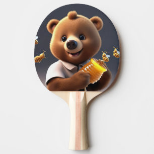 Pala De Ping Pong Un personalizado de oso marrón que ama comer miel