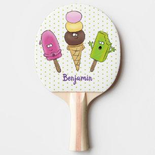 Pala De Ping Pong Un trío de personalizado de helados de helado de s